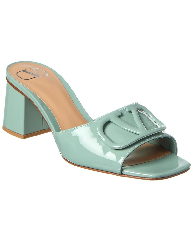 Valentino Garavani VLogo 60 Patent Sandal Blue