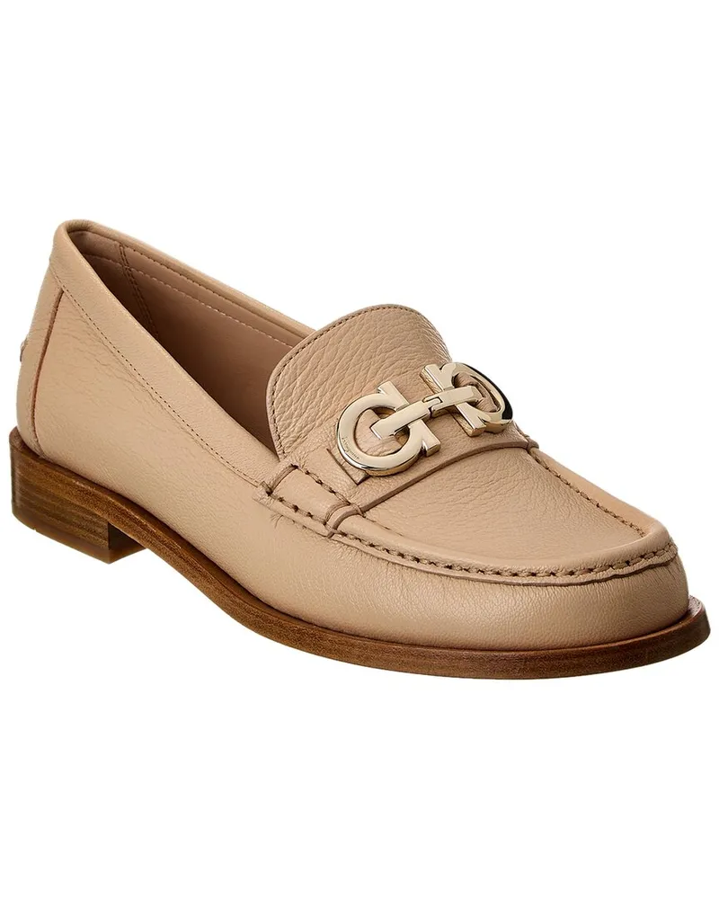 Ferragamo Ofelia Leather Loafer Beige