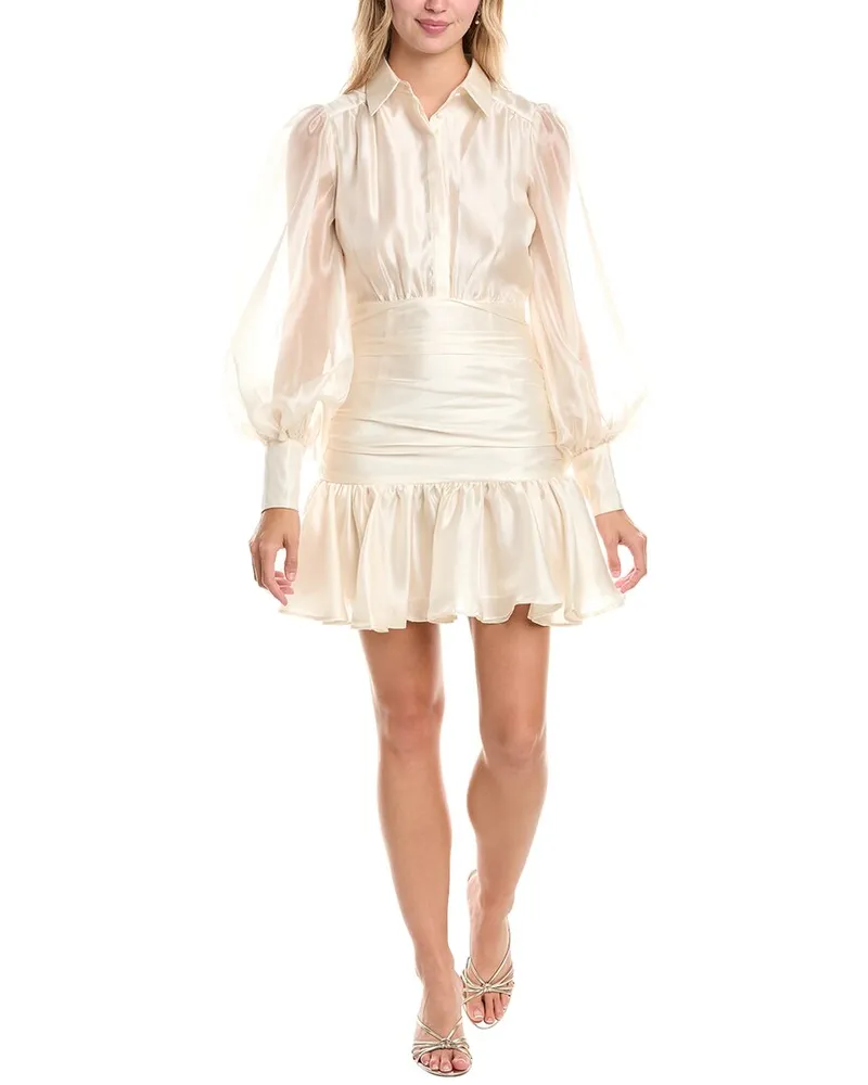 Bardot Milani Organza Shirtdress White