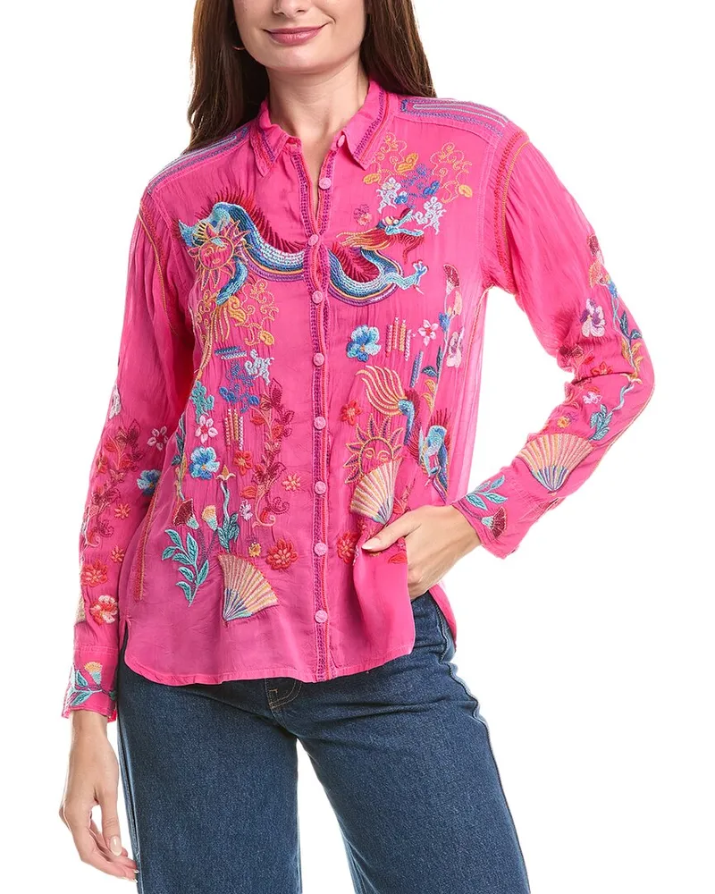 Johnny Was Velouria Blouse Pink
