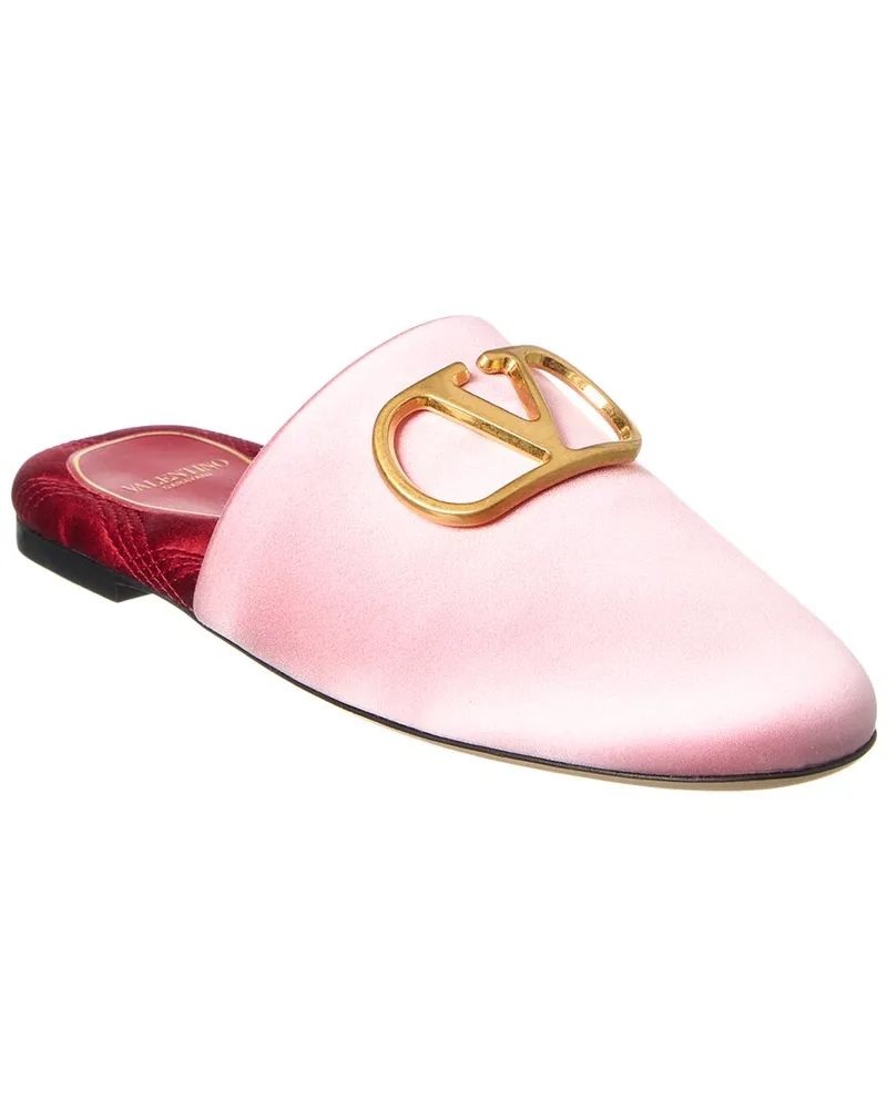 Valentino Garavani VLogo Signature Satin Mule Pink