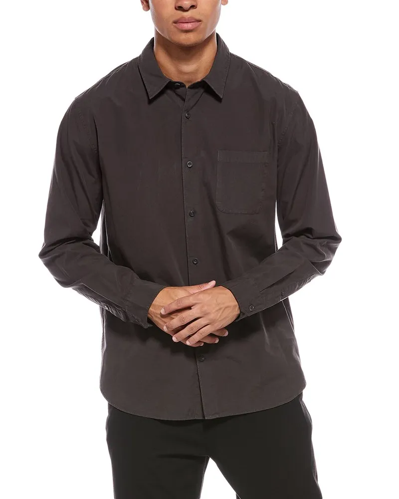 Vince Garment Dye Poplin Shirt Black