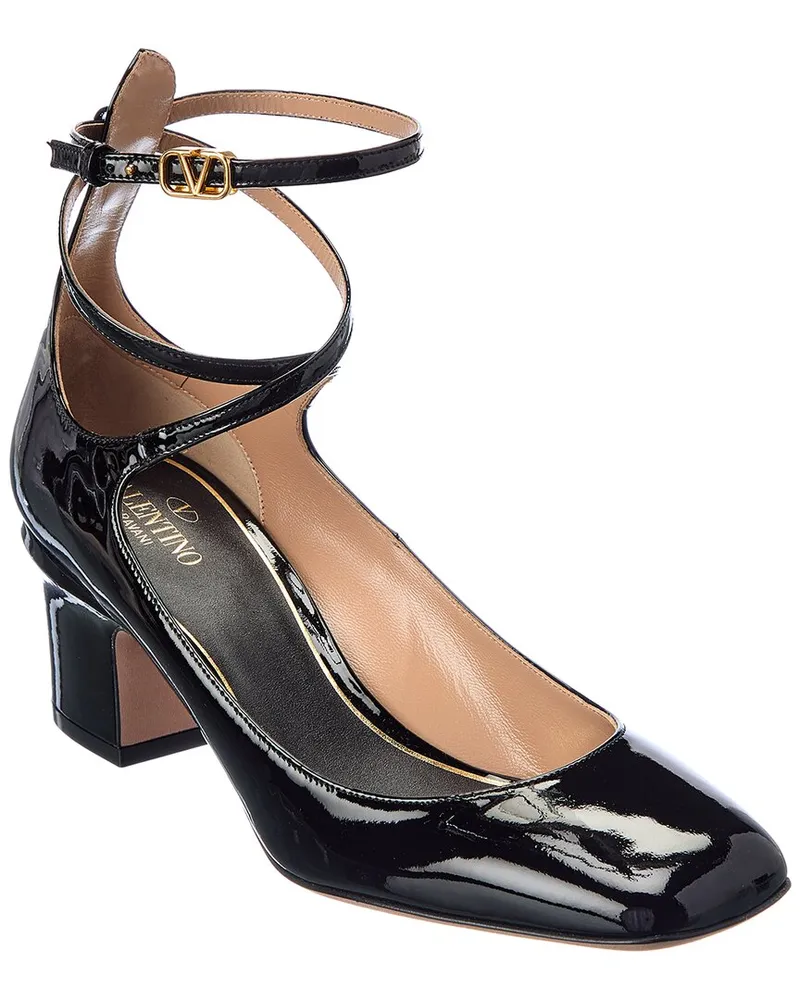 Valentino Garavani VLogo Tan-Go 60 Patent Pump Black