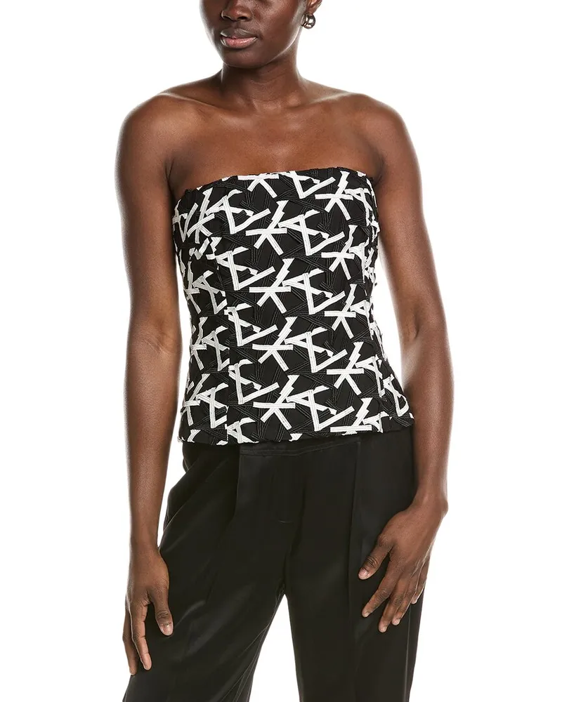 Akris Lace Silk-Lined Top Black