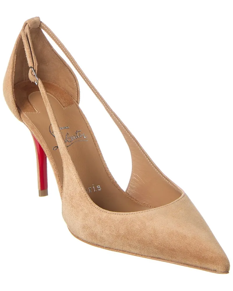 Christian Louboutin Apostrophoric 80 Suede Pump Brown