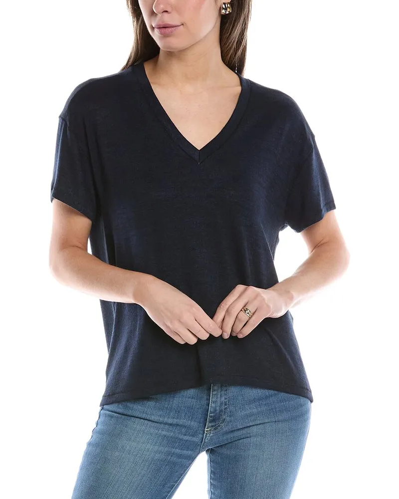 Rag & Bone The Knit V-Neck T-Shirt Blue