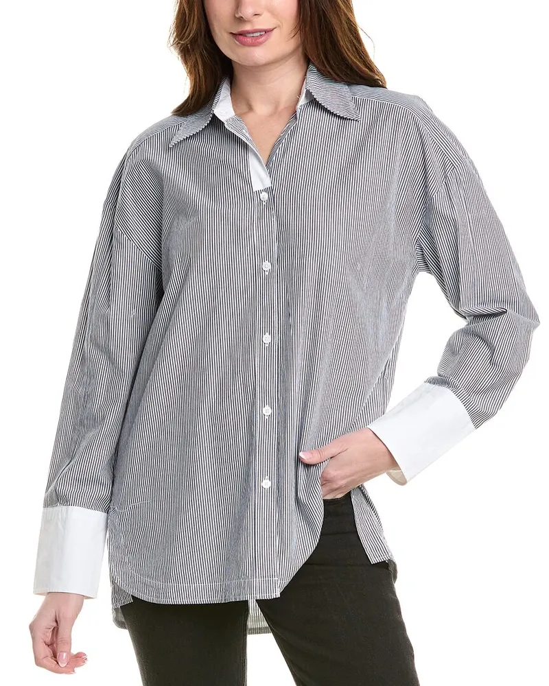 AllSaints Karina Stripe Shirt Blue