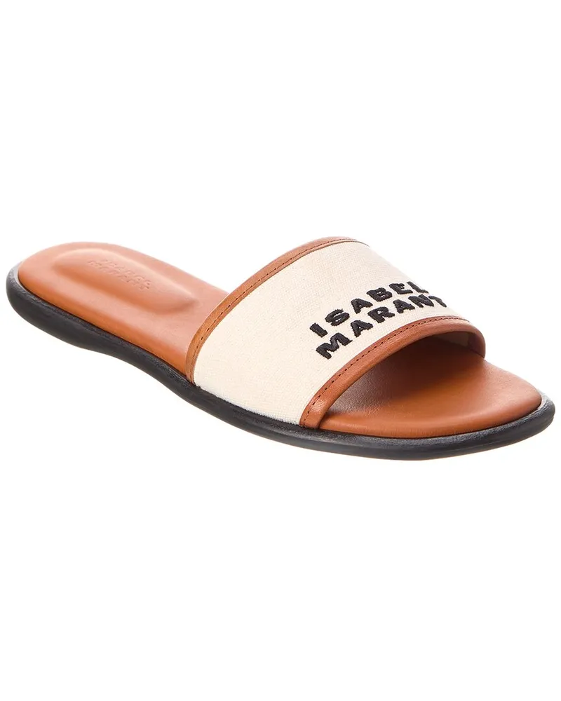 Isabel Marant Vikee Canvas & Leather Sandal Brown