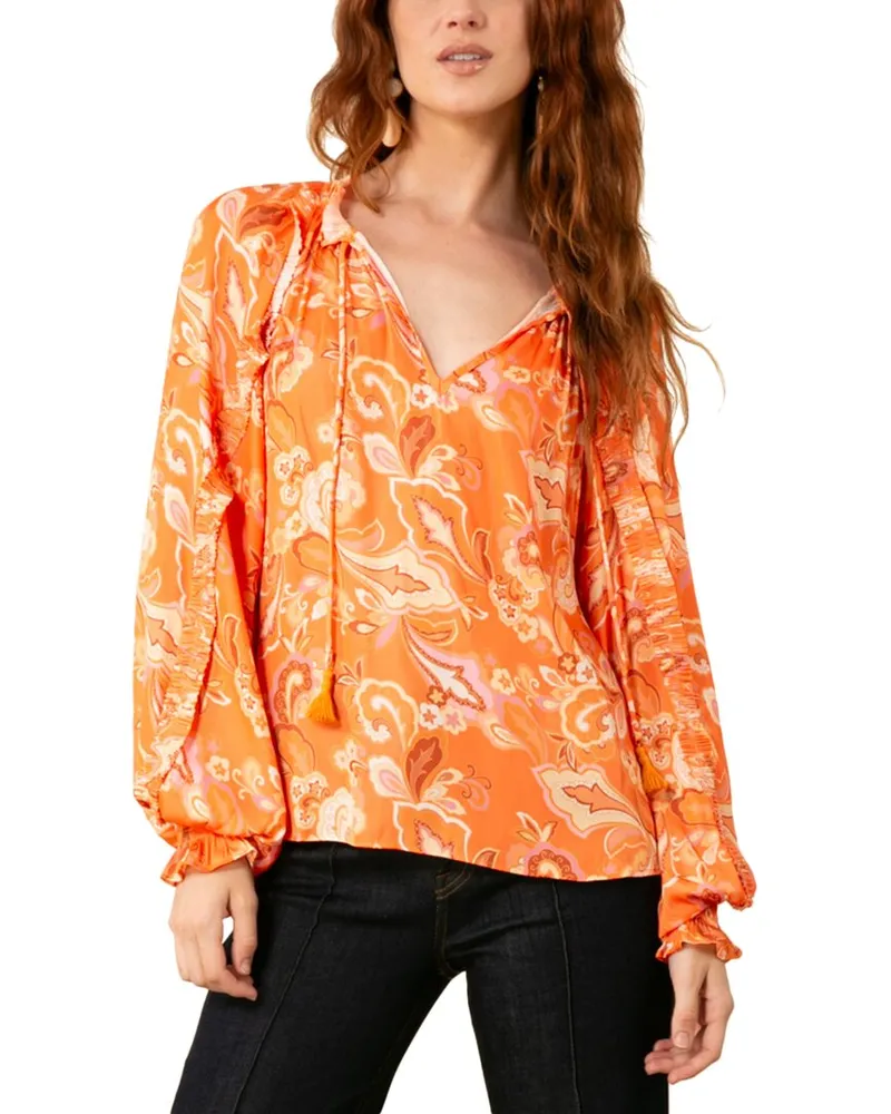 Hale Bob Remington Blouse Orange