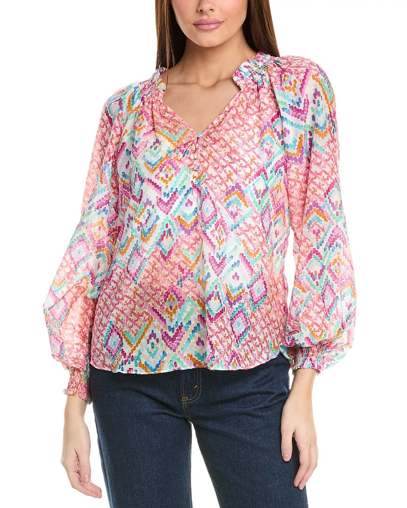 Hale Bob Lyla Silk-Blend Top Nocolor