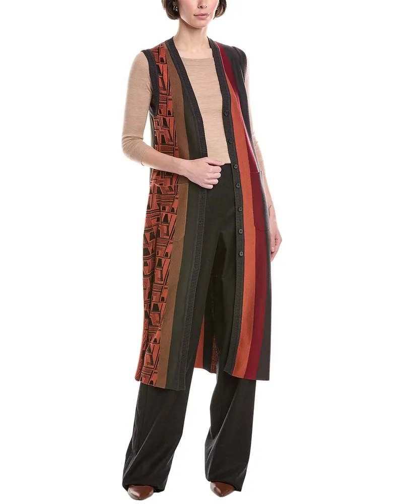 Akris Wool & Silk-Blend Cardigan Brown