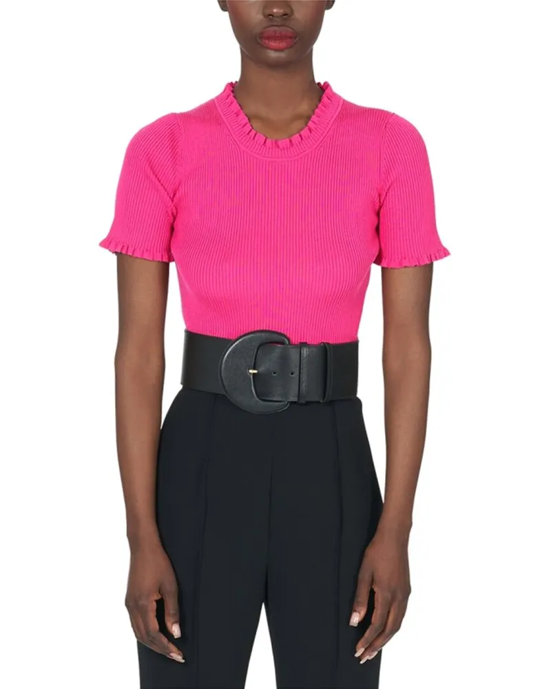 Carolina Herrera New York Knit Silk-Blend Top Pink