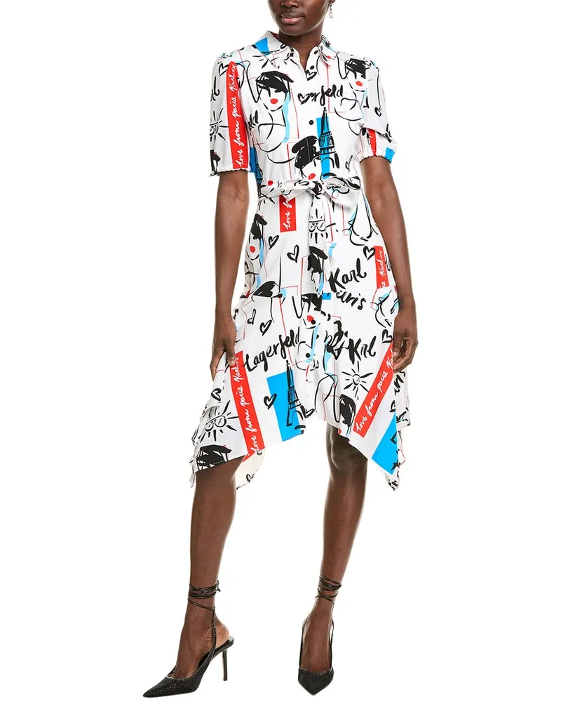 Karl Lagerfeld Silky Shirtdress White