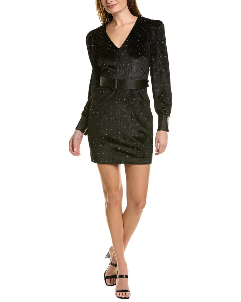 BCBGMAXAZRIA Puff Sleeve Mini Dress Black