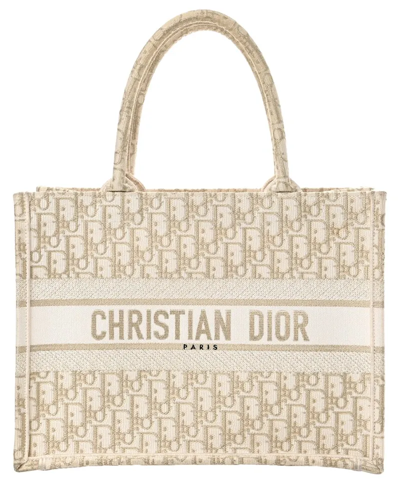 Dior Gold Oblique Canvas Medium Book Tote (Authentic Pre-Loved Nocolor