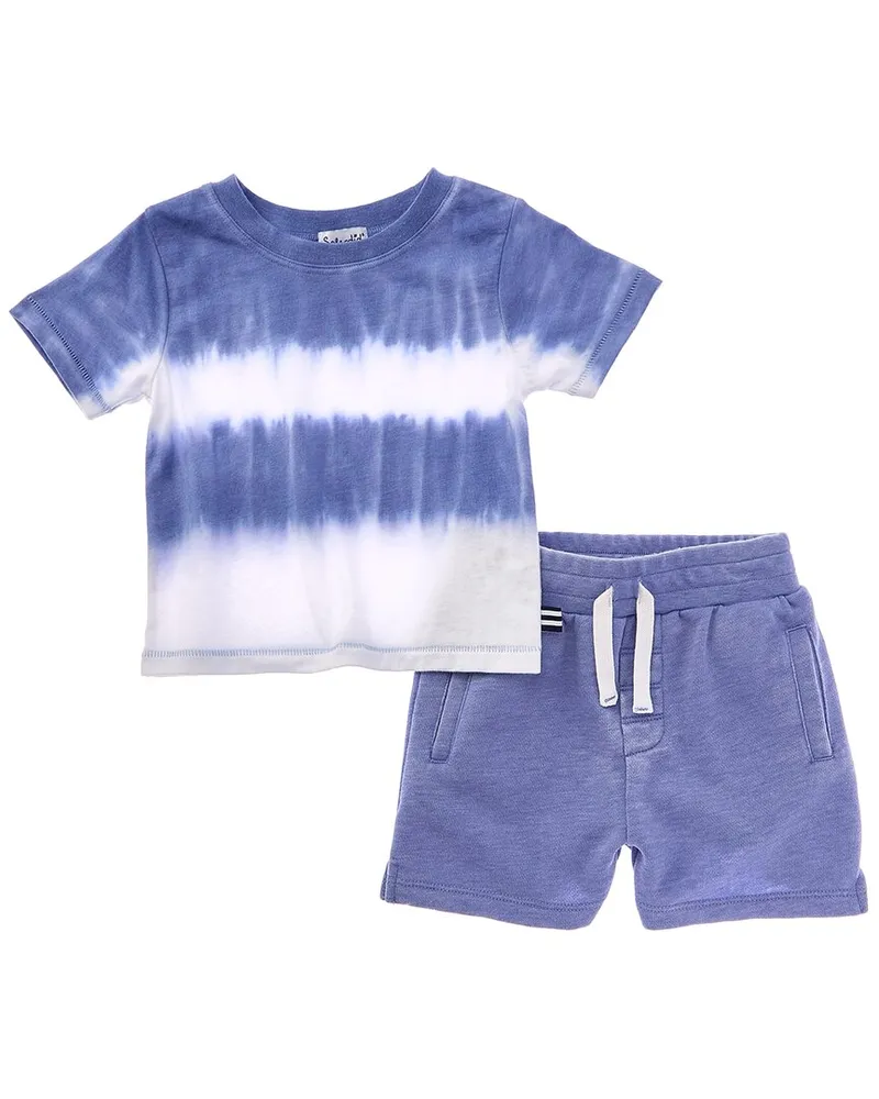 Splendid 2pc Sunburst Stripe T-Shirt & Short Set Blue