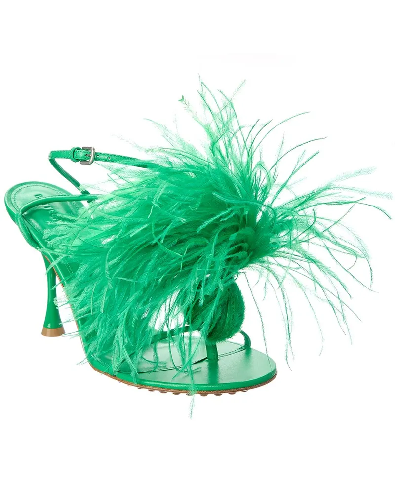 Bottega Veneta Dot Leather Sandal Green