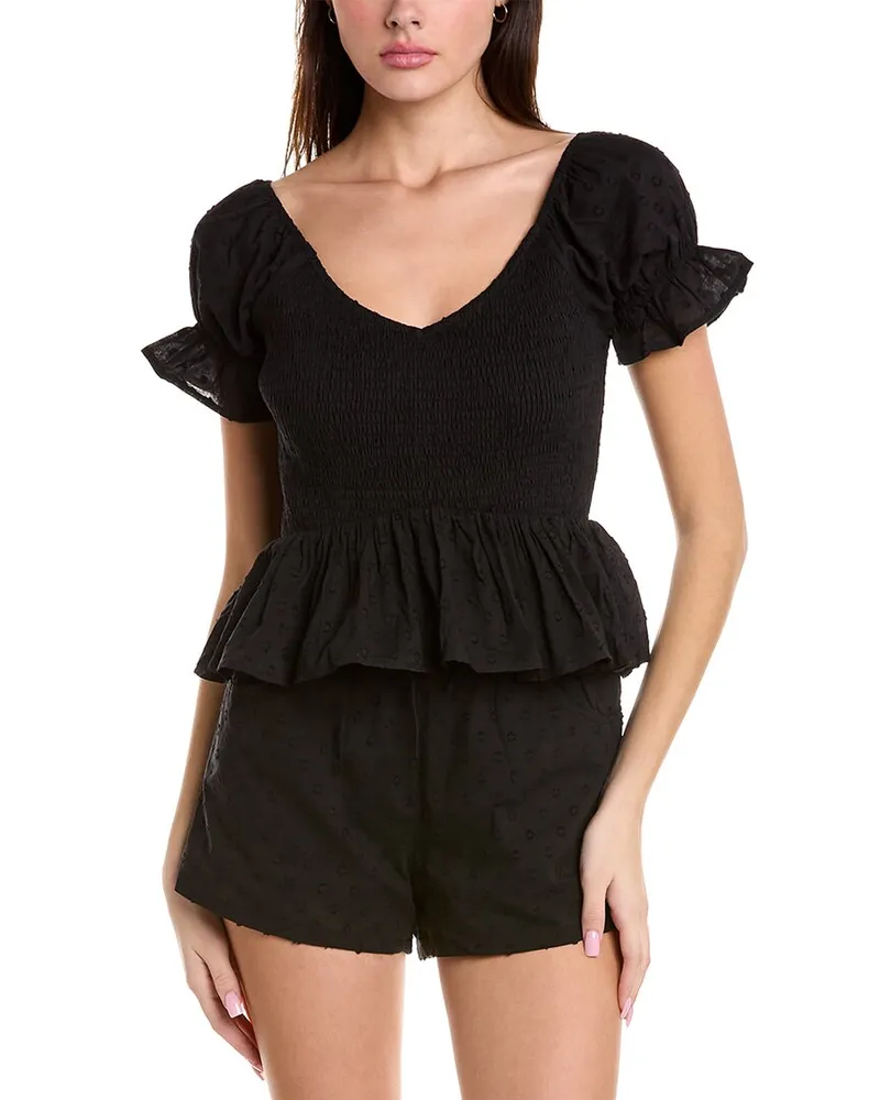 We Are Kindred Giovanna Peplum Top Black