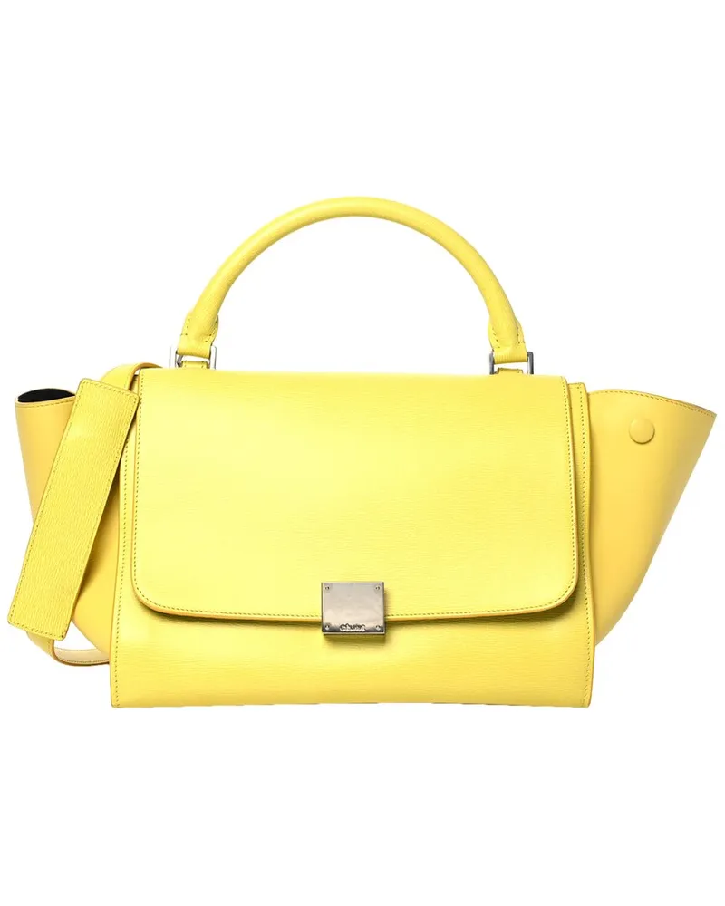 Celine Flou Yellow Calfskin Leather Liege Small Trapeze (Authentic Pre-Loved Nocolor