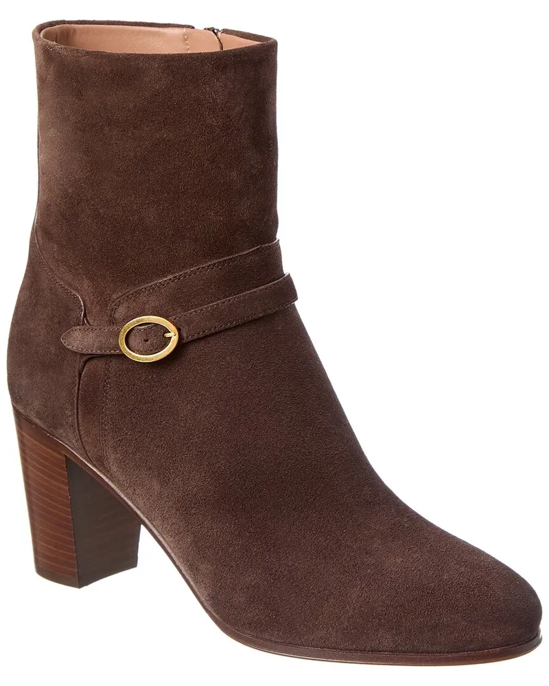 Valentino Garavani VLogo 90 Suede Bootie Brown