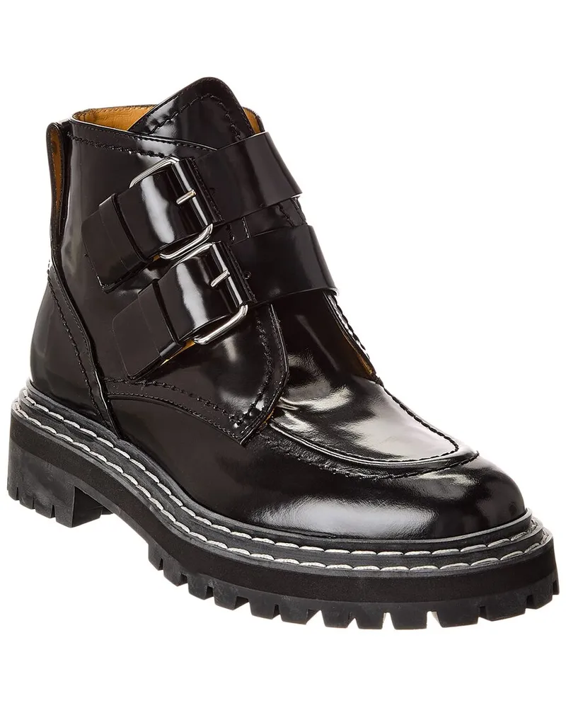 Proenza Schouler Buckle Leather Boot Black