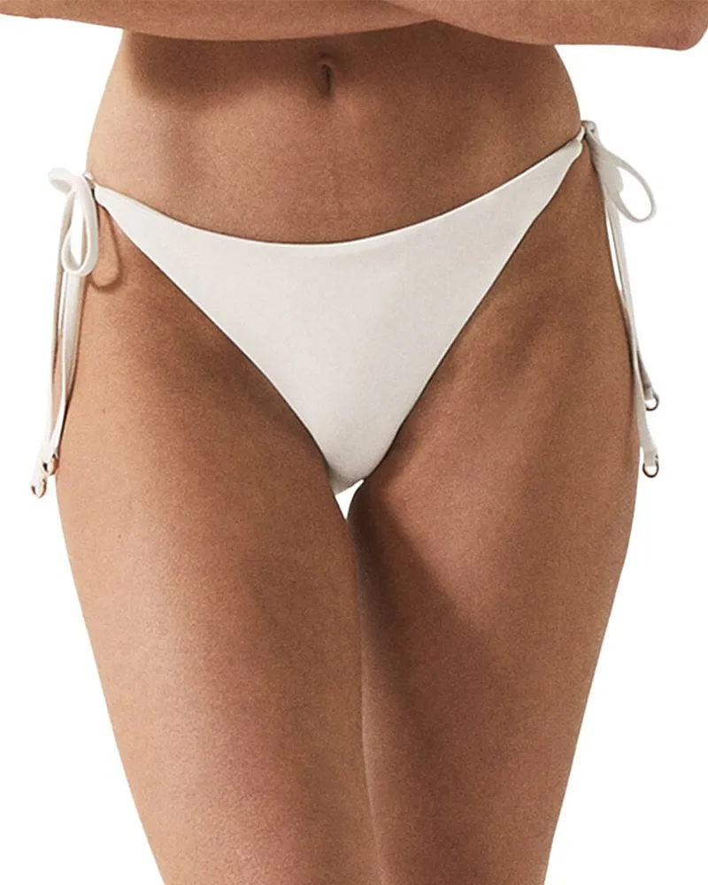 Reiss Ripley Tie Side Bikini Bottom White