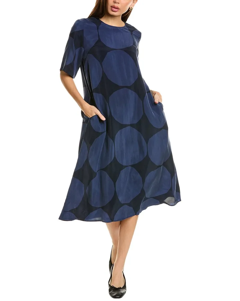 Marimekko Torni Kivet Midi Dress Blue