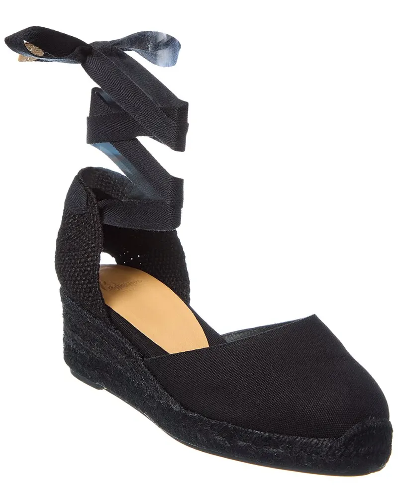 Castañer Carina Canvas Wedge Sandal Black