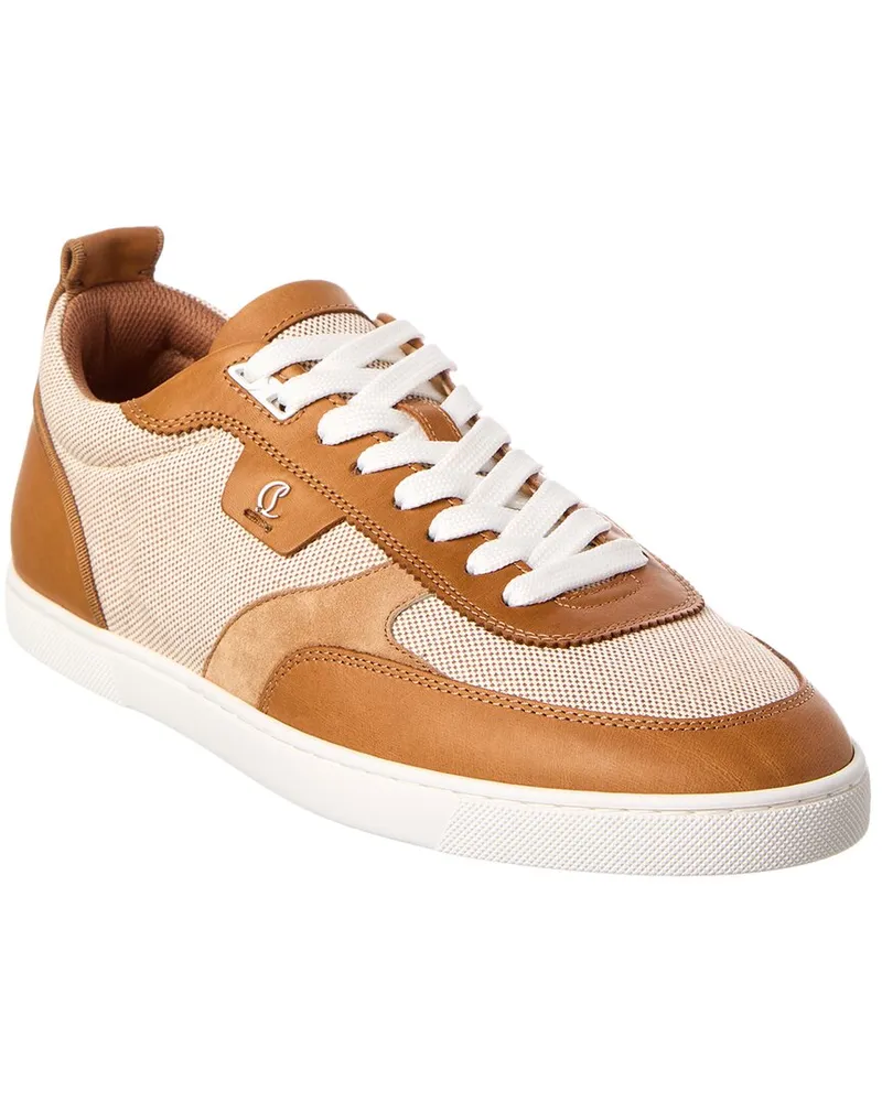 Christian Louboutin Tutti Rui Canvas & Leather Sneaker Brown