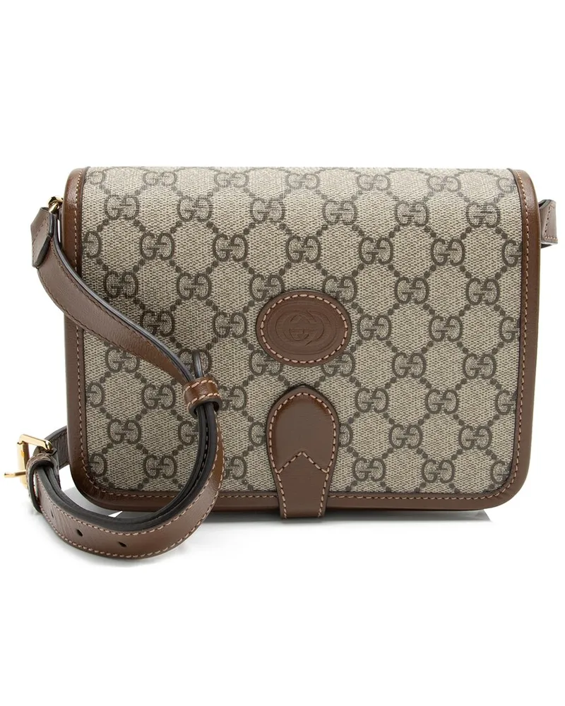 Gucci Brown Coated Canvas & Leather Interlocking G Mini Crossbody (Authentic  Pre-Loved Nocolor