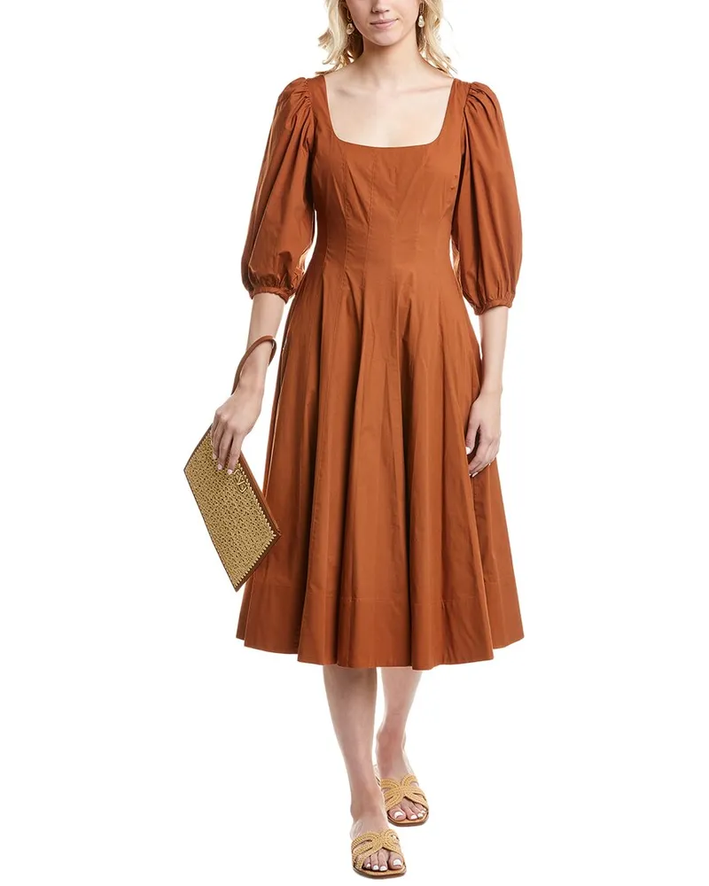 STAUD Swells Midi Dress Brown