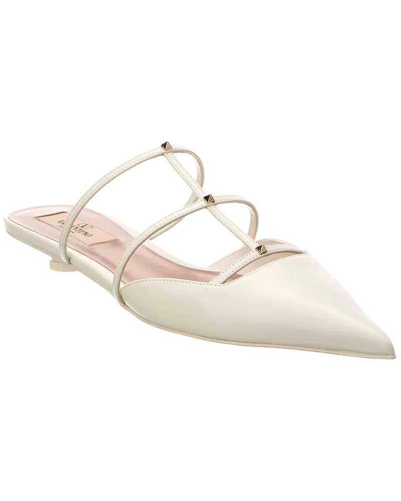 Valentino Garavani Rockstud 20 Leather Mule White