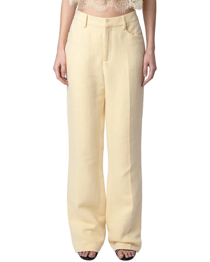 Zadig & Voltaire Pistol Lin Lurex Linen-Blend Pants Nocolor