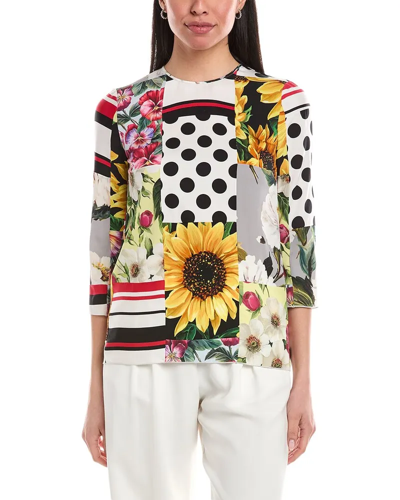 Dolce & Gabbana Silk-Blend Top White