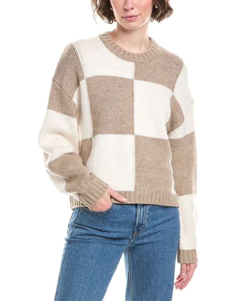 Splendid Kit Colorblock Wool-Blend Sweater Brown