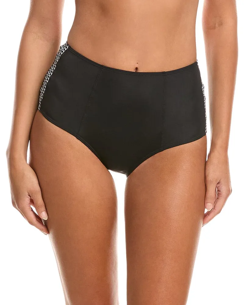 lemlem Sofia High-Waist Bikini Bottom Black