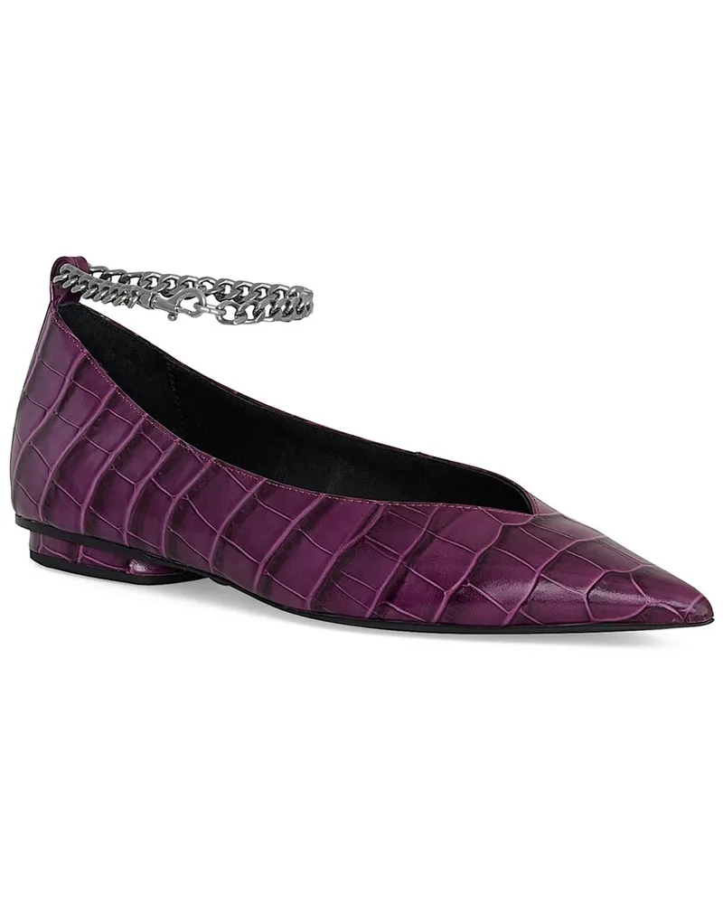 Rebecca Minkoff Chain Ankle Leather Ballet Flat Nocolor
