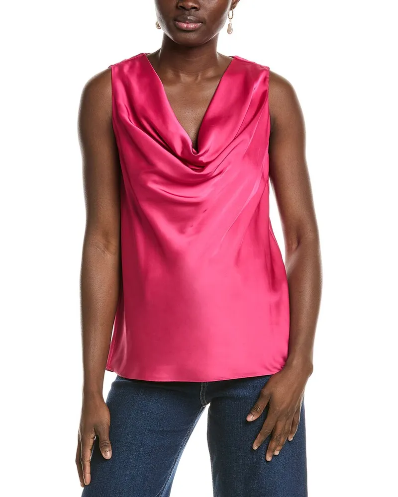 Elie Tahari The Jane Drape Neck Cami Pink