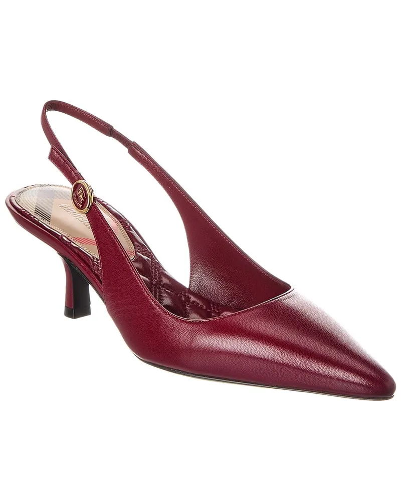 Burberry Leather Slingback Pump Red