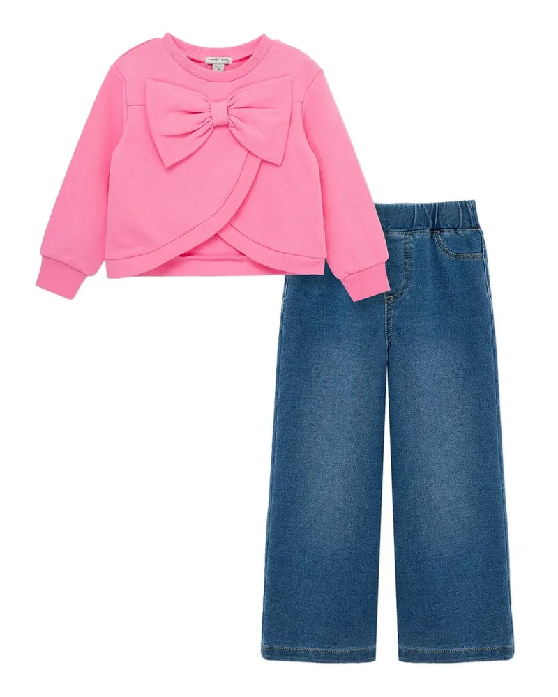 HABITUAL Bow Wrap Pant Set Pink