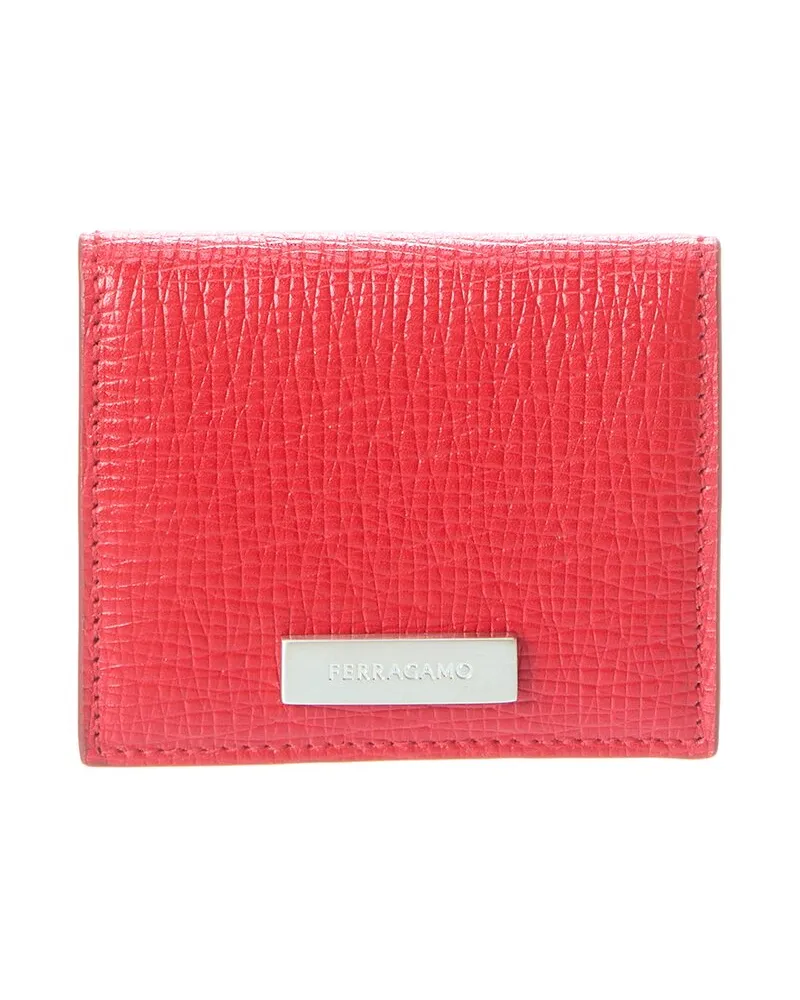 Ferragamo Logo Leather Coin Purse Red