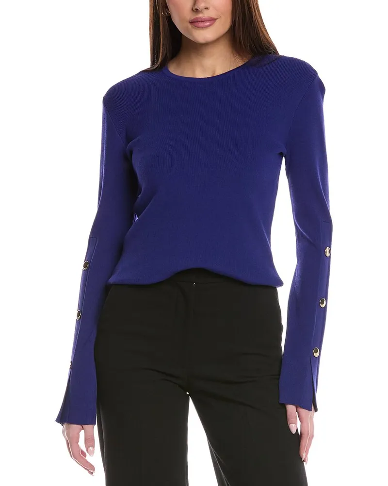 ST. JOHN Fine Gauge Knit Sweater Blue