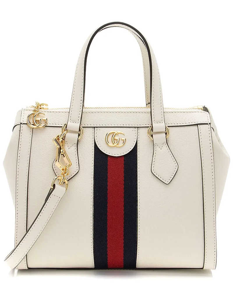 Gucci White Leather & Nylon Ophidia Small Tote (Authentic Pre-Loved Nocolor