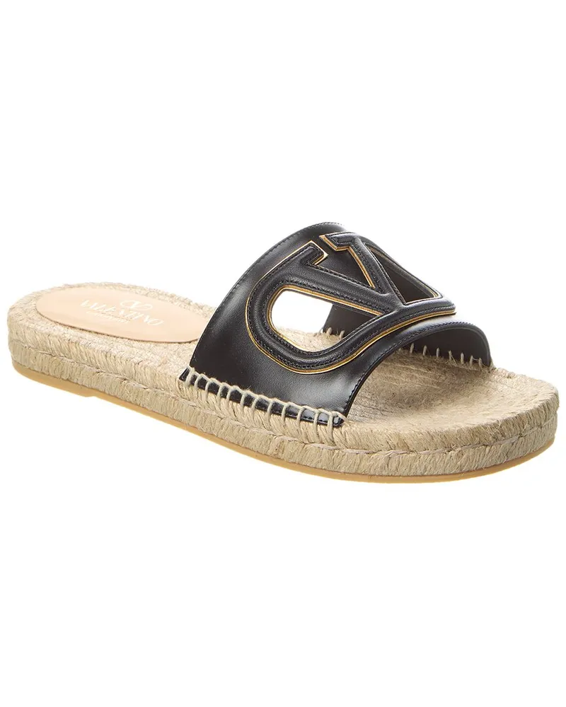 Valentino Garavani VLogo Leather Sandal Black