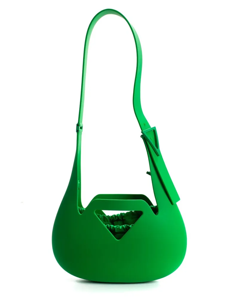 Bottega Veneta Green Rubber Punch Shoulder Bag (Authentic Pre-Loved Nocolor