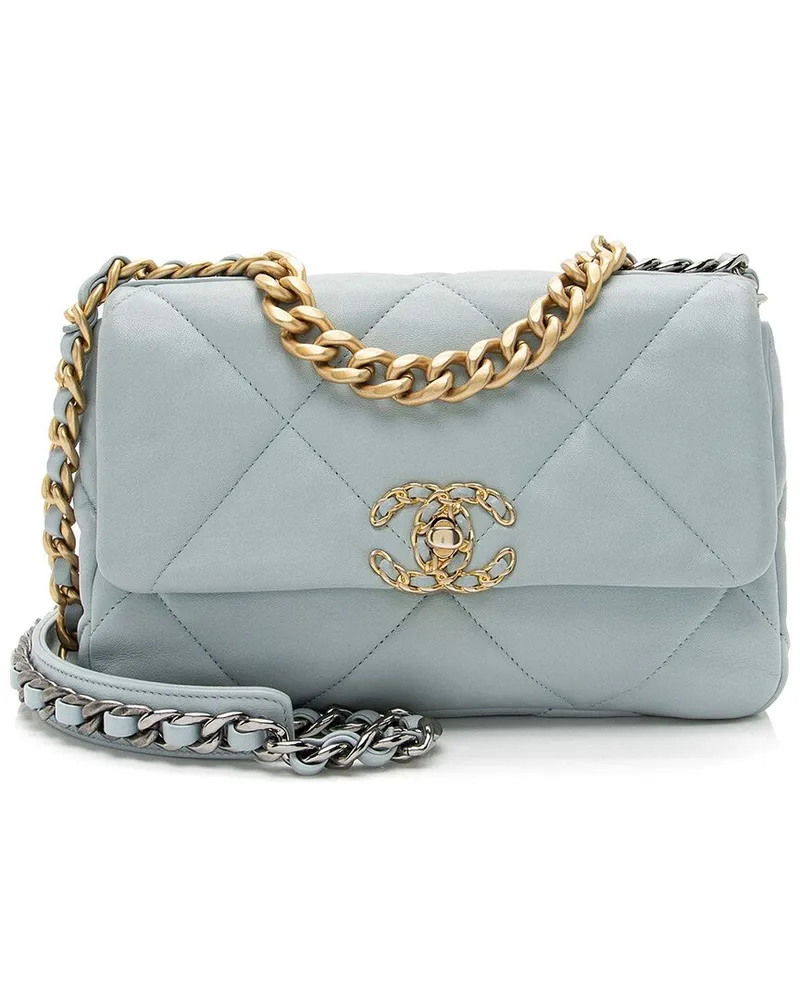 Chanel Blue Lambskin 19 Medium Flap Shoulder Bag (Authentic Pre-Loved Nocolor