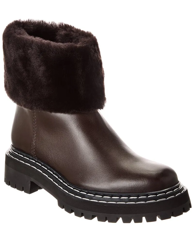 Proenza Schouler Leather & Shearling Boot Black