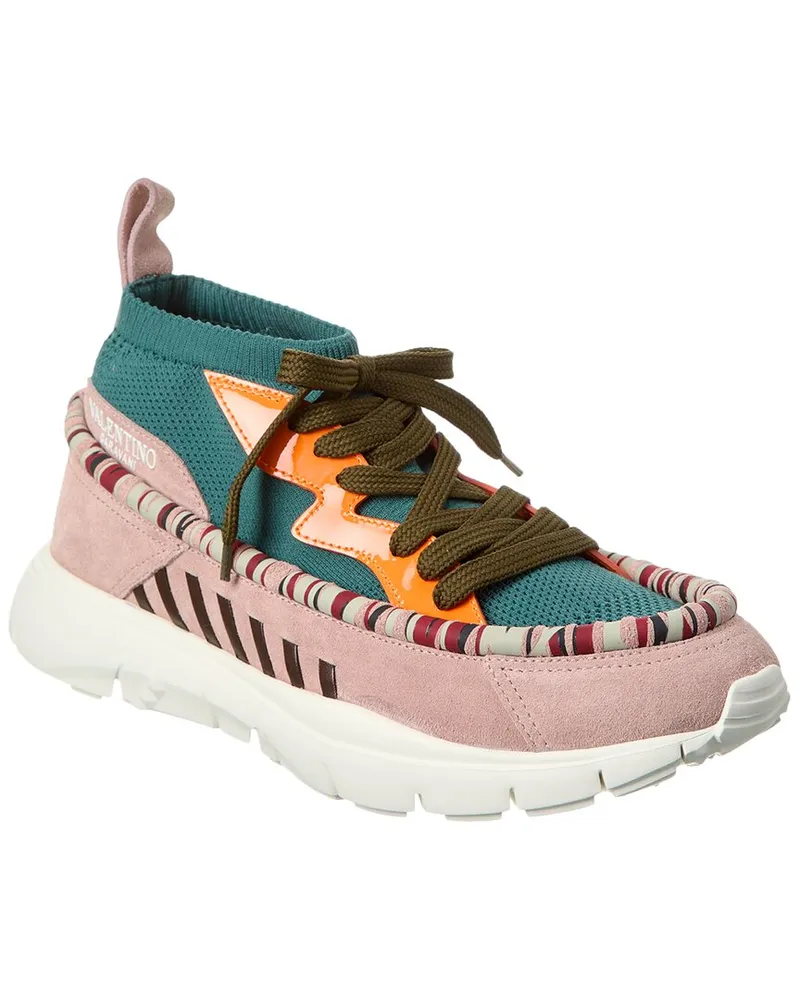 Valentino Garavani Knit & Suede Sneaker