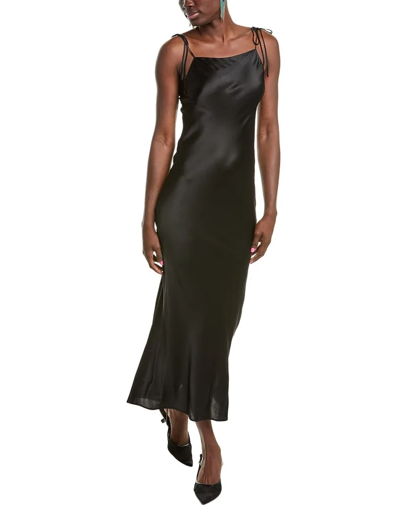 Mother Of All Donna Silk-Blend Slip Dress Black