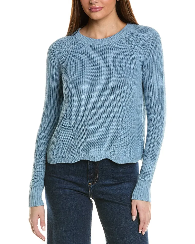 Autumn Cashmere Scalloped Sweater Grey